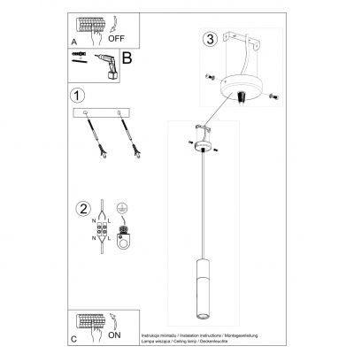 Lampa wisząca BORGIO 1 biały (SL.0647)